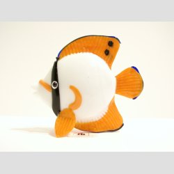 Fisk med Orange Finne - H7cm x L8,5cm x B3cm