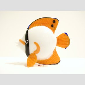 Fisk med Orange Finne - H7cm x L8,5cm x B3cm