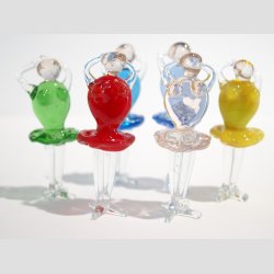 Glasfigurer - Ballet Danserinde I Glas - 6 Farver - Mini 5cm
