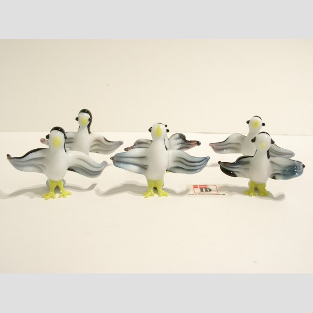 Glas M�ge - Skrigende - Sort/Hvid - Mini - 3 cm 1 S&aelig;t
