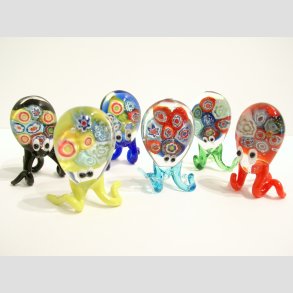 Glas Blksprutte - Med Millefiori - 5cm