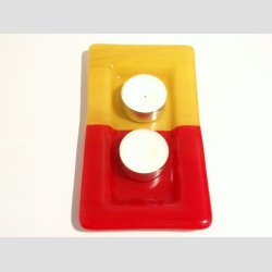 Glaskunst - Aflange Glas Fade - Flot Farve Mix - 10x18cm