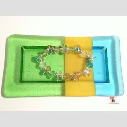 Glaskunst - Aflange Glas Fade - Flot Farve Mix - 10x18cm