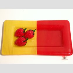 Glaskunst - Aflange Glas Fade - Flot Farve Mix - 10x18cm