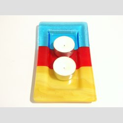 Glaskunst - Aflange Glas Fade - Flot Farve Mix - 10x18cm