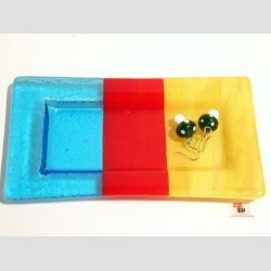 Glaskunst - Aflange Glas Fade - Flot Farve Mix - 10x18cm