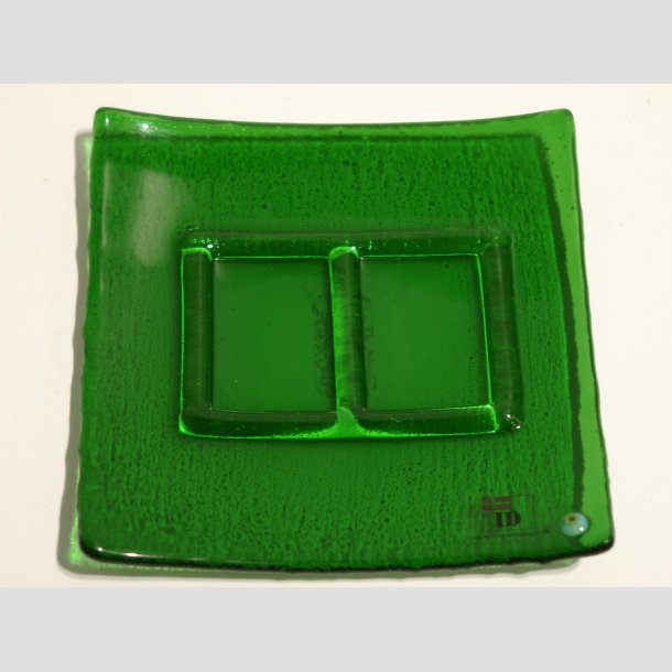 Glaskunst - Glas Smykke Fade - 11x11cm Gr&oslash;n