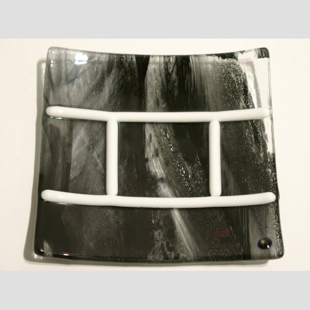 Glaskunst - Glas Smykke Fade - 11x11cm Sort