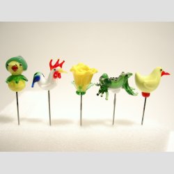 Glaskunst - Glas Nipsenle - Forrs Figurer Med Hvid Silkepude - 1 Start/Gavepakke