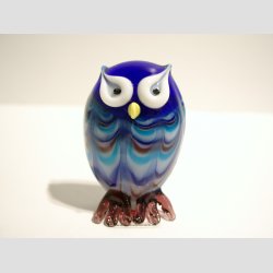 Glaskunst - Stribede Glas Ugle Figurer - 6 Farver - 6cm