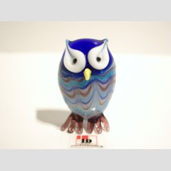 Glasfigurer - Stribede Glas Ugle Figurer - 6 Farver - 5cm