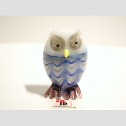 Glasfigurer - Stribede Glas Ugle Figurer - 6 Farver - 5cm