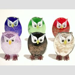 Glas Ugler - med Guld/Slv pulver - 6 Farver - 6cm