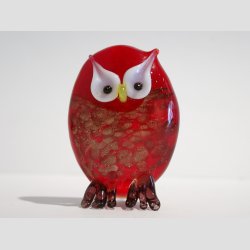 Glas Ugler - med Guld/Slv pulver - 6 Farver - 6cm