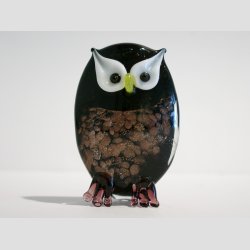 Glas Ugler - med Guld/Slv pulver - 6 Farver - 6cm