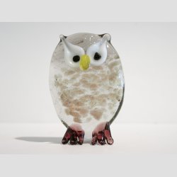 Glas Ugler - med Guld/Slv pulver - 6 Farver - 6cm