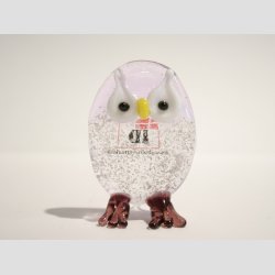 Glasfigurer - Glas Ugle med Guld/Slv pulver - 5cm