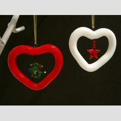 Julepynt - Hngende Glas Hjerte - 5cm