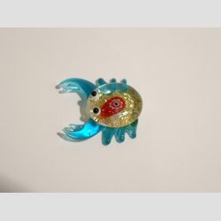 Glasfigurer - Mini Glas Krabbe - Guld Glimmer - 3-4cm