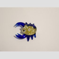 Glasfigurer - Mini Glas Krabbe - Guld Glimmer - 3-4cm