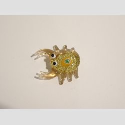 Glasfigurer - Mini Glas Krabbe - Guld Glimmer - 3-4cm