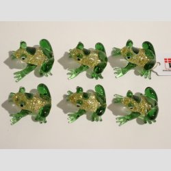 Fr - Mini Glas Frer - Grn med Guld Glimmer - 4cm