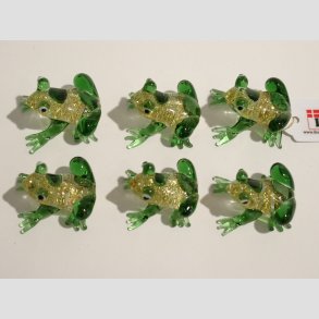 Fr - Mini Glas Frer - Grn med Guld Glimmer - 4cm