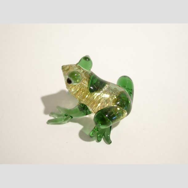 Fr - Mini Glas Frer - Grn med Guld Glimmer - 4cm Gr&oslash;n