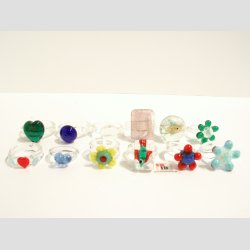 Glas Ringe - 12 Asst. - Dia. Ca. 16-22mm