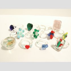 Glas Ringe - 12 Asst. - Dia. Ca. 16-22mm