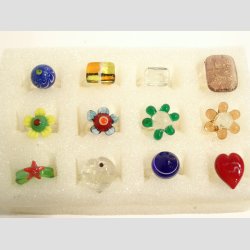 Glas Ringe - 12 asst. - Dia. Ca. 16-22mm