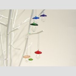 Hngende Glas Sutter - 3 cm - 1 st 6 Asst. Klare Farver