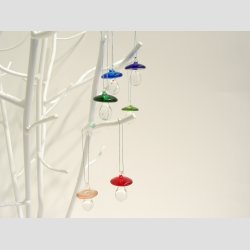 Hngende Glas Sutter - 3 cm - 1 st 6 Asst. Klare Farver