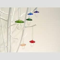 Hngende Glas Sutter - 3 cm - 1 st 6 Asst. Klare Farver