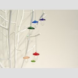 Hngende Glas Sutter - 3 cm - 1 st 6 Asst. Klare Farver