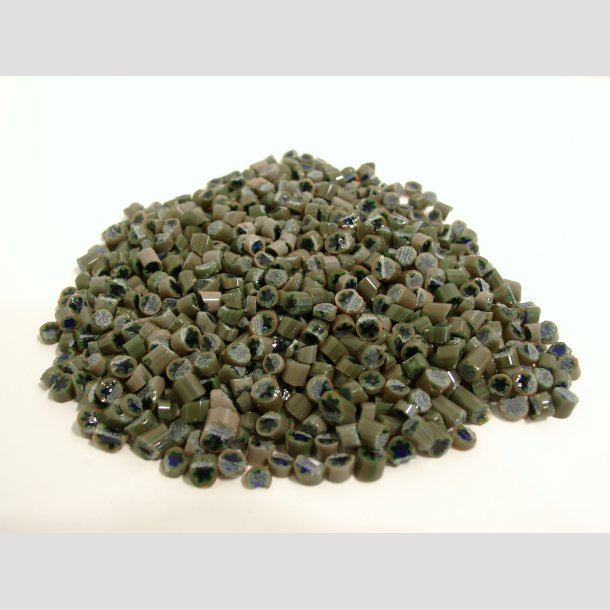 Millefiori Glas - Grains Cut Pieces - Jadebrun/Grn/Bl - 3-5mm - COE 96 - 100g