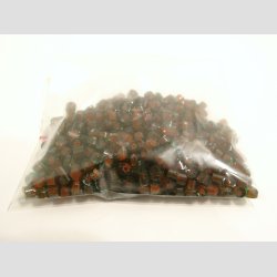 Millefiori Glas - Grains Cut Pieces - Lysegrn/Orange/Brun - 3-5mm - COE 96 - 100g