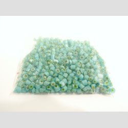 Millefiori Glas - Grains Cut Pieces - Lysebl/Gul/Grn - 3-5mm - COE 96 - 100g