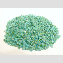 Millefiori Glas - Grains Cut Pieces - Lysebl/Gul/Grn - 3-5mm - COE 96 - 100g