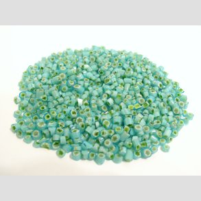 Millefiori Glas - Grains Cut Pieces - Lysebl/Gul/Grn - 3-5mm - COE 96 - 100g