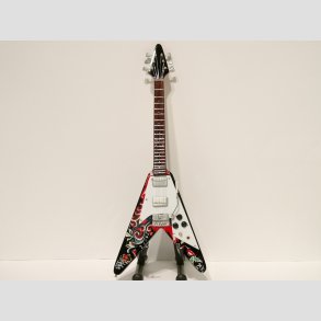 Miniaturer Flying V Elguitar - Med Stand - 25cm