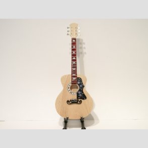 Miniaturer Akustisk Guitar - Blonde - Tr Med Stand/ske - 25cm