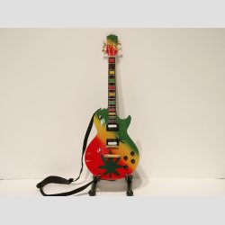 Miniaturer Elektrisk Mariyuana Guitar - Med Stand &amp; Rem - 25cm