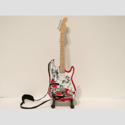 Miniaturer Elektrisk The Wall Guitar - Med Stand &amp; Rem - 25cm