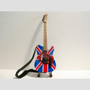 Miniature Elektrisk Rolling Stone UJ Guitar - Med Stand & Rem - 25cm