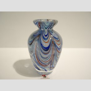 Glasvaser - Mundblst Glas Vase - Klar/Mrkebl - 10cm