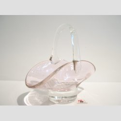 Glasskl - Hndlavet Mini Glas Skl Med Hank - Lyserd - 12x12cm