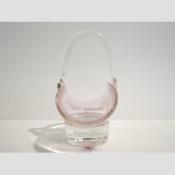 Glasskl - Hndlavet Mini Glas Skl Med Hank - Lyserd - 12x12cm