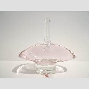 Glasskl - Hndlavet Mini Glas Skl Med Hank - Lyserd - 12x12cm