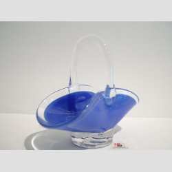 Glasskl - Hndlavet Mini Glas Skl Med Hank - Mat Jadebl - 12x12cm